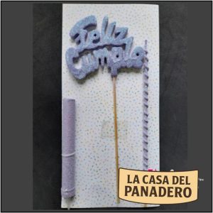 Set de Vela Feliz Cumple Lila