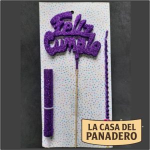 Set de Vela Feliz Cumple Violeta