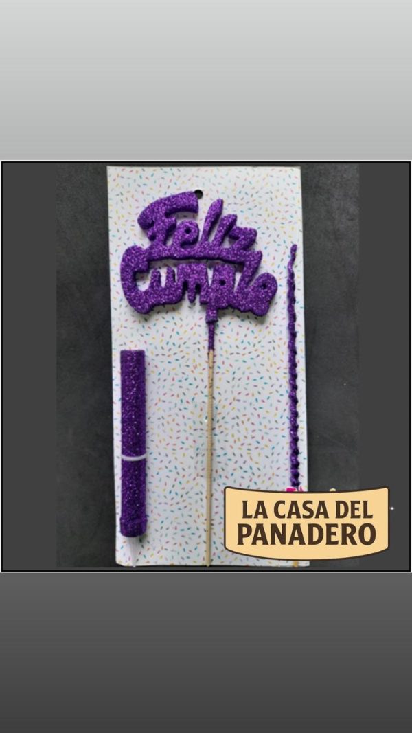 Set de Vela Feliz Cumple Violeta